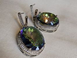 Luxuriöse Sterling Silber Mystic Stone Ohrhänger