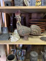 Holz Hahn Figur, Vintage Dekoration, Top Zustand!