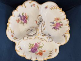 Grosses antikes Limoges-Kabarett / dreigeteilte Menage 