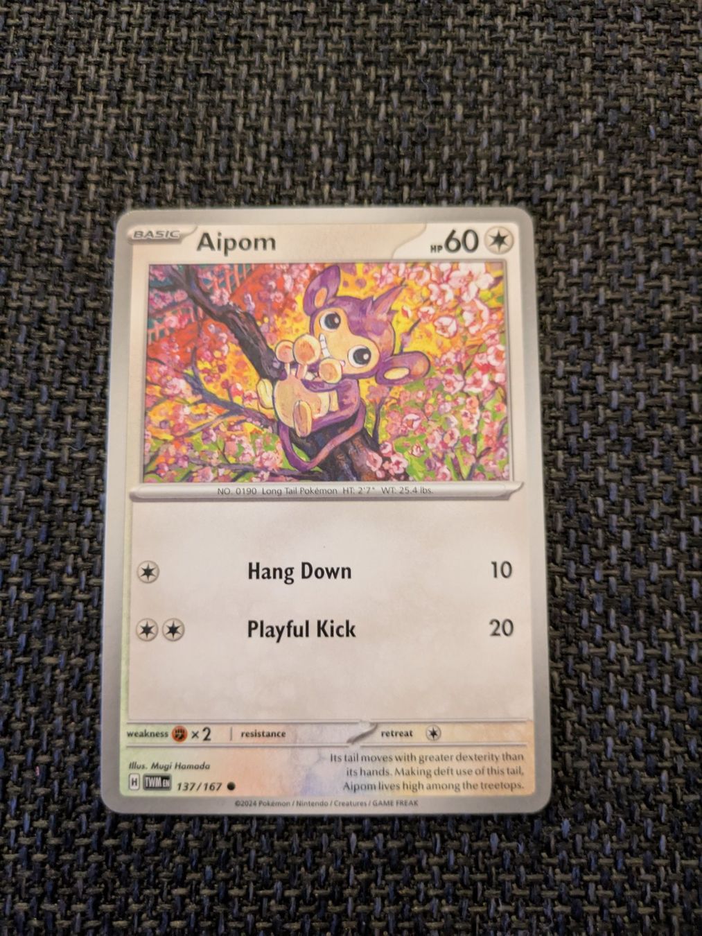 Pokémon Carte collezionabili: AIPOM, TWILIGHT MASQUERADE, TWM137, COM, 2024, ENG, NM – Usato da Losone venduto da AlpineLayer