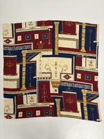 Seidentuch Vintage 100% Seide Barock bordeaux blau