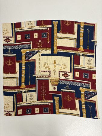 Seidentuch Vintage 100% Seide Barock bordeaux blau