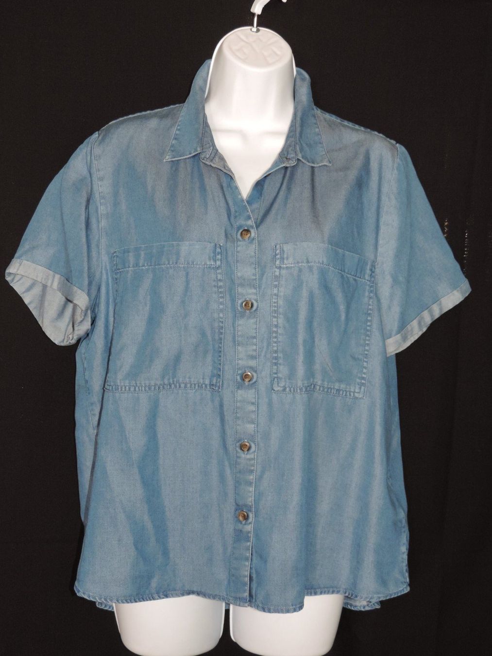 Blusen: blouse manche courte jeans bleu foncé – Gebraucht aus Genève von Axelle333 7