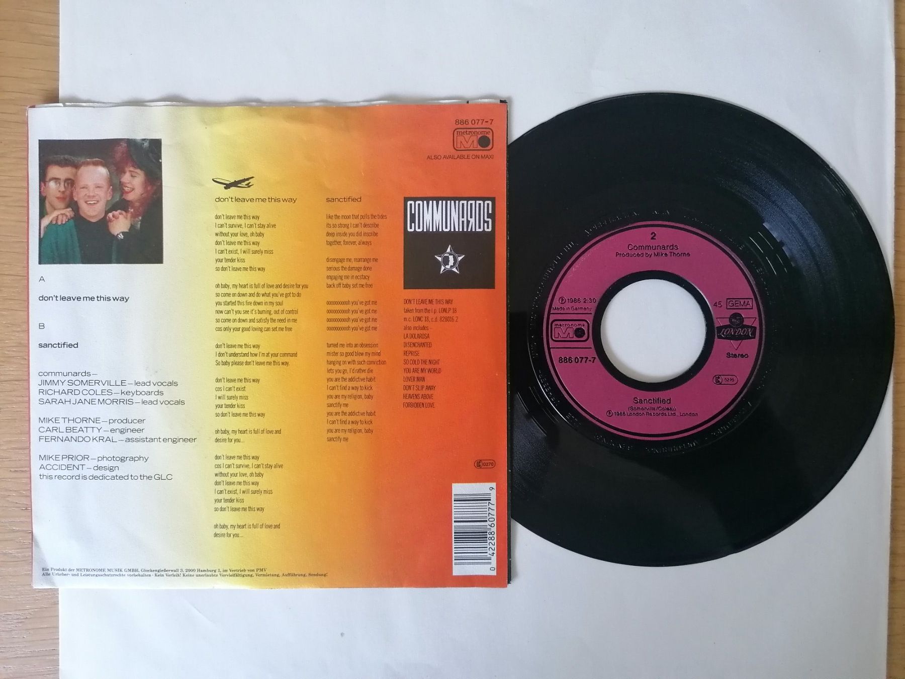 Dischi in vinile: Communarss - Don't Leave Me This Way - – Usato da Beinwil am See venduto da Funkthesizer 1