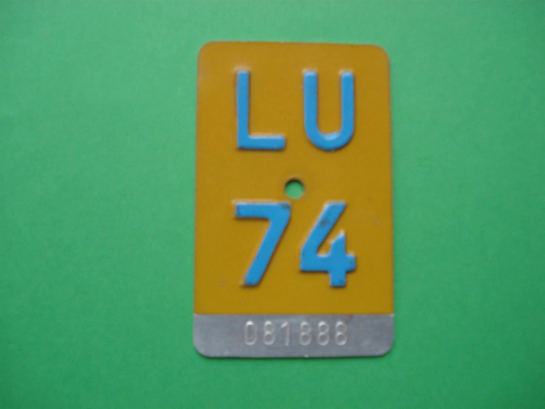 Schilder: Mofa - Nummer LU 74 – Gebraucht aus Root von vil_k76z