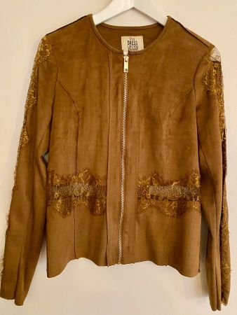 Jacke in Wildleder-Optik, cognac, Gr. M