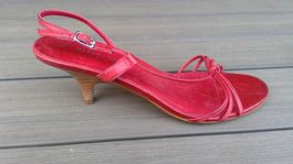 Sandalettes rouge cuir Roberto Santi pointure 40, NEUF 79.90