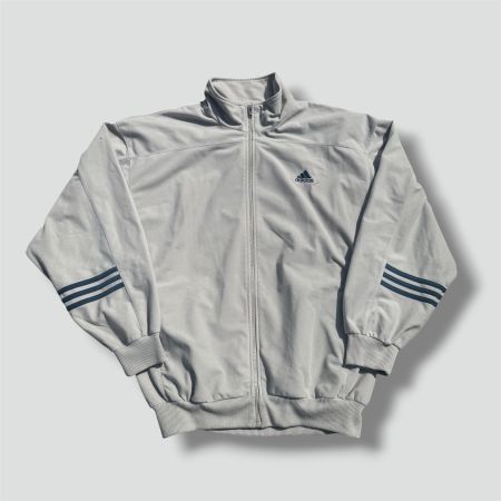 Adidas 90s cream fleece track jacket retro streetwear