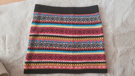 Süßer Boho Bohemian Ethno kurzer Stoffrock Winter/Herbst/Frü