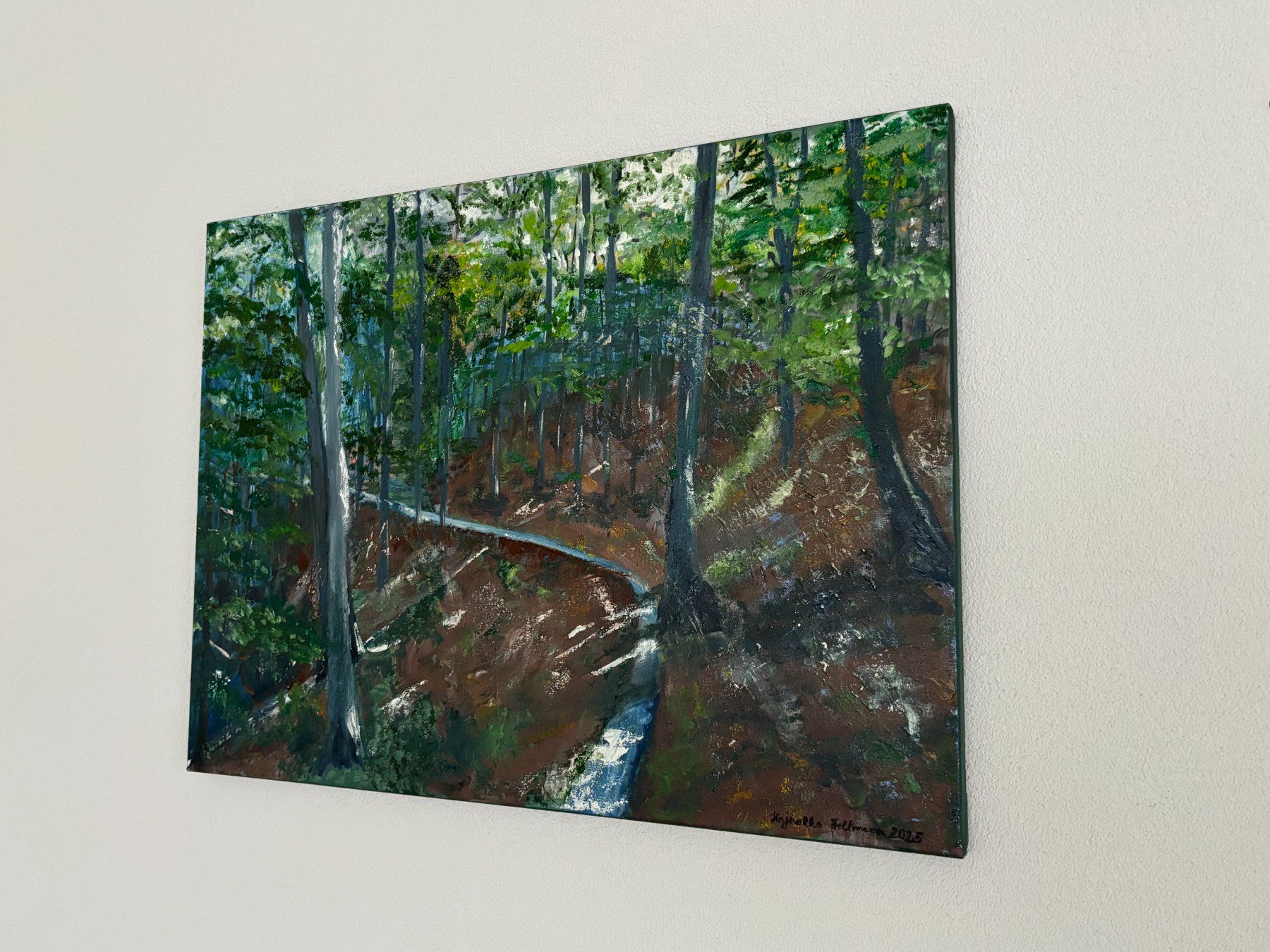 Dipinti: Gemälde Waldweg mit Sonnenstrahlen - Öl auf Leinwand – Nuovo (secondo la descrizione) da Cham venduto da Felha 4