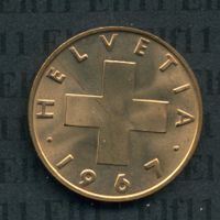 CHF___0.02 1967 stgl * nigelnagelneu! 2 Rappen