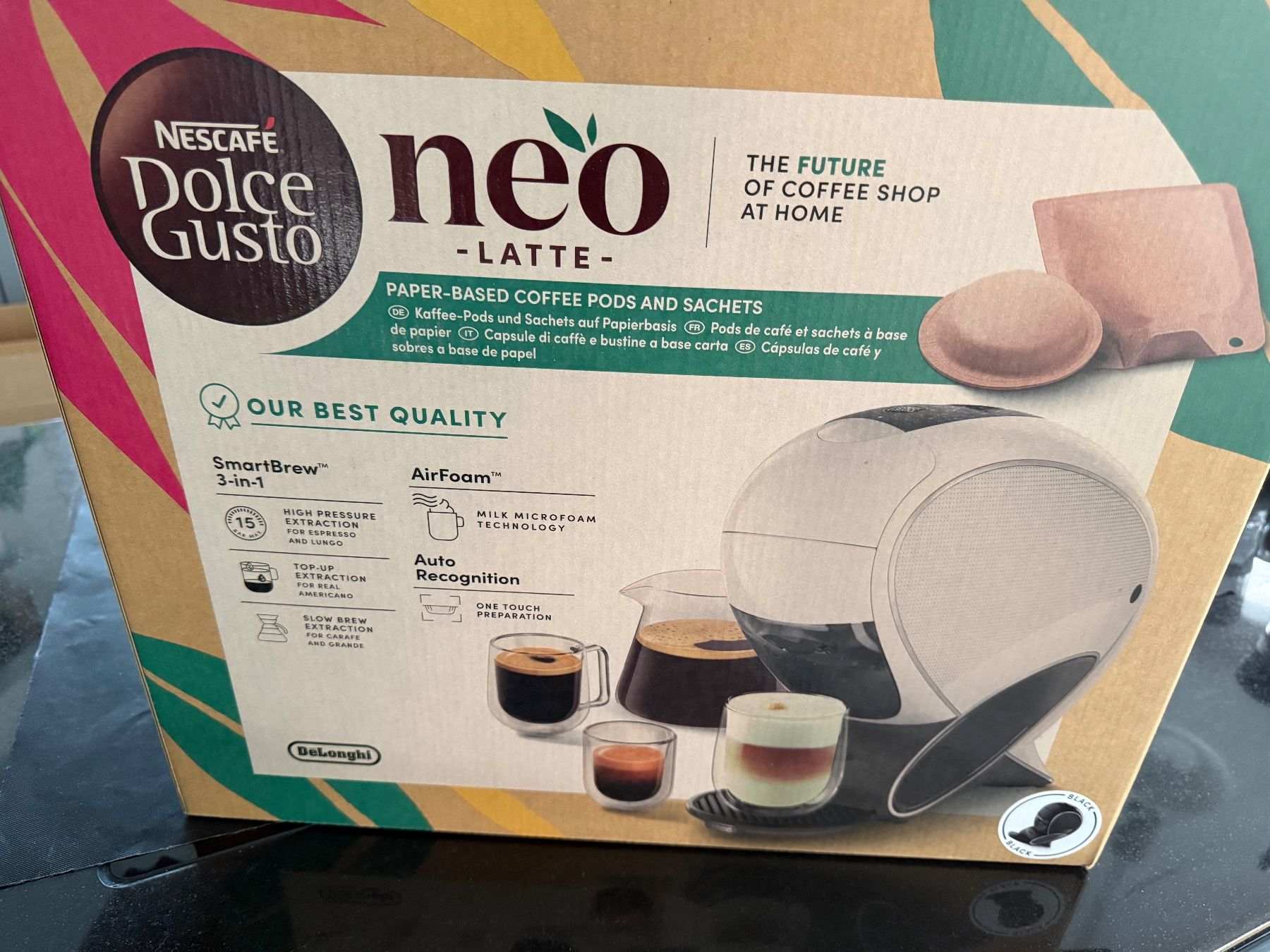 De'Longhi Macchine per caffè & Macchine per espresso: Dolce Gusto Neo Latte Black Edition – Nuovo e nell'imballaggio originale da Erlach venduto da Manuchka 2