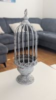 Deko Vogelkäfig Metall Vintage Optik grau guter Zustand