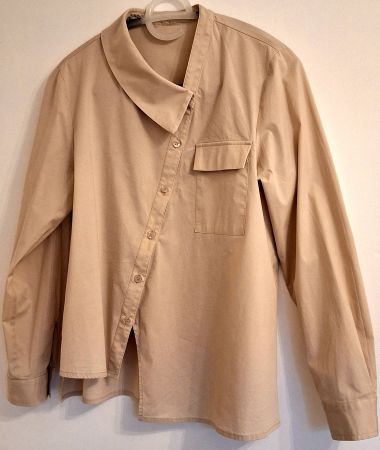 Bluse Asymmetrisches Design Beige