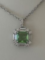 Luxus Elegante Zirkonia Kette Farbe : Silber weiss Grün