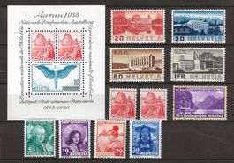 Lot postfrische Ausgaben 1938 **