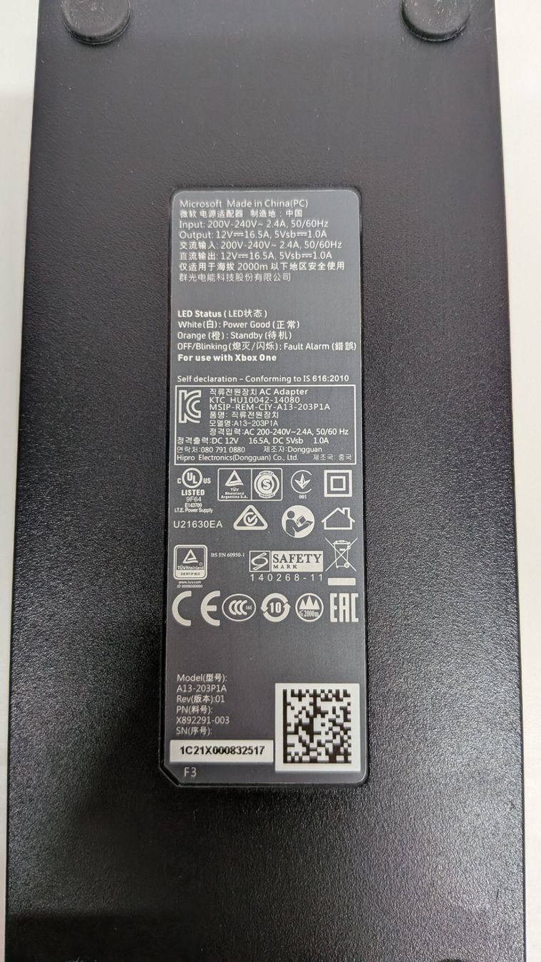 Microsoft Cavi: Original Xbox One Netzteil / Power Supply – Usato da Menziken venduto da mame18 1