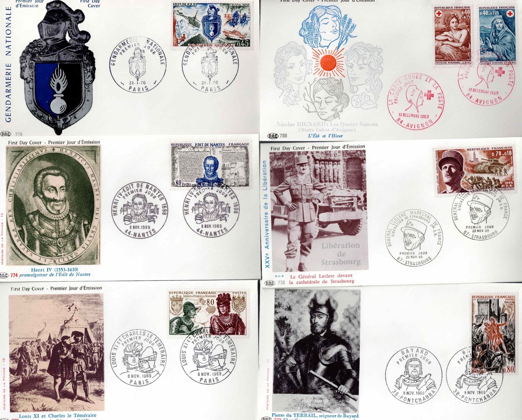 Tutti i francobolli: 6 Stück FDC Frankreich – Usato da Koblenz venduto da Markenhimmel