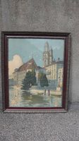 Antikes Bild Jugendstil Zürich Wasserkirche & Grossmünster