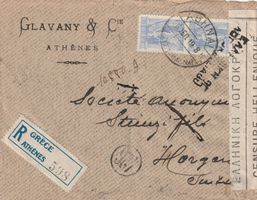 Griechenland Brief mit Zensur 1919