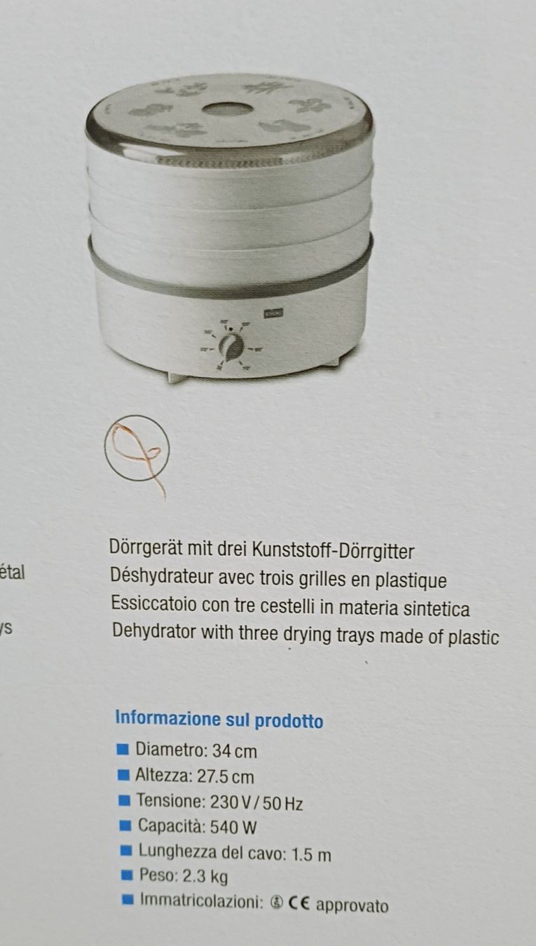 Stöckli Elettrodomestici da cucina: Stöckli Dörrex Dörrgerät mit 3 Gittern – Nuovo (secondo la descrizione) da Eichberg venduto da starbucks03 1