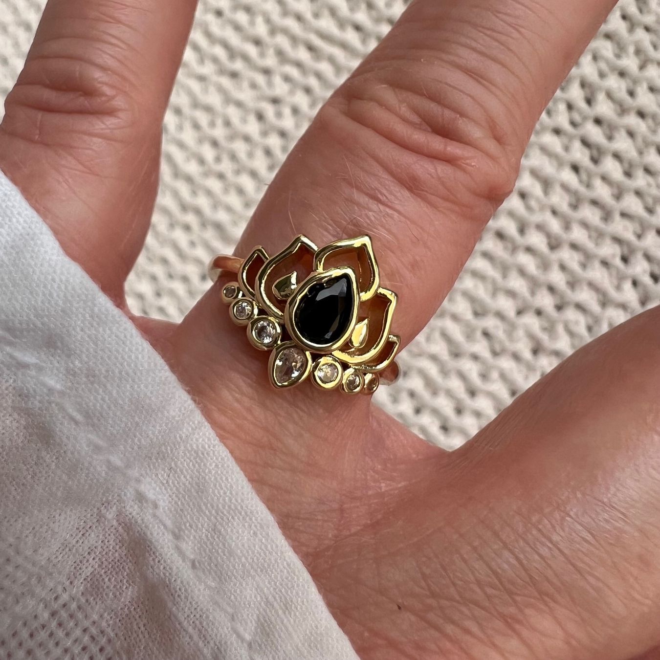 Anelli: Bague Lotus - Lotus Edelstahlring – Nuovo (secondo la descrizione) da Pully venduto da sunaddict 1