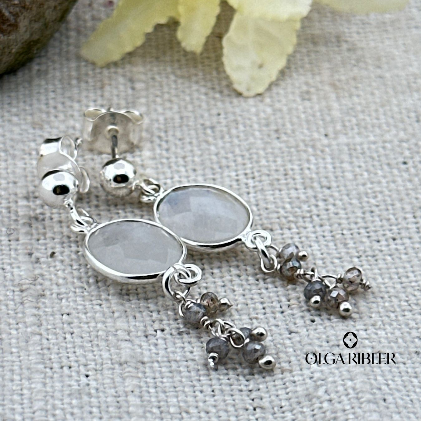 Olga Ribler Orecchini pendenti & Orecchini a lobo: Ohrstecker mit Mondstein - Sterling Silber 925 – Nuovo (secondo la descrizione) da Luzern venduto da Schmuckoutlet 4