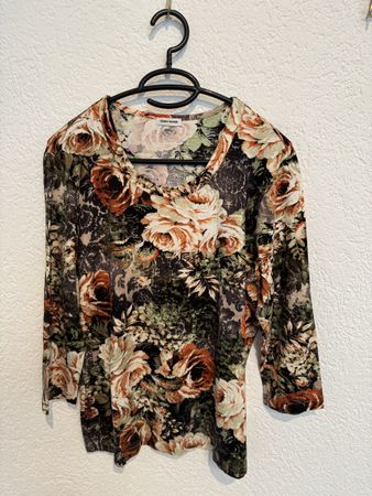 Gerry Weber Shirt grün Blumen Gr. M / L