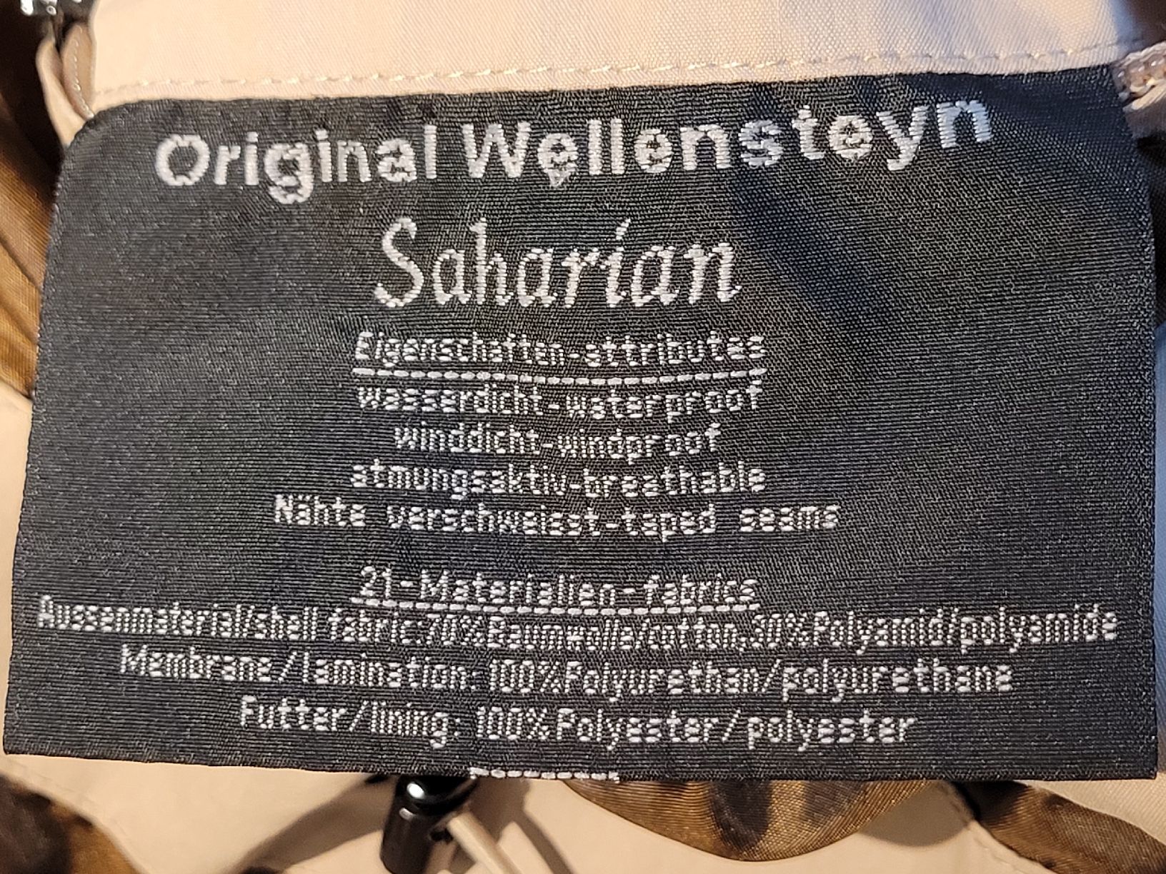 Wellensteyn Cappotti: Original Wellensteyn Saharian Beige Soft Shell Coat – Usato da Wettingen venduto da mor_76q7 6