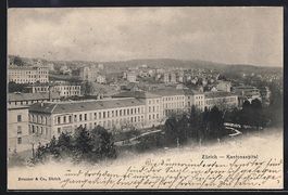 Zürich, Kantonsspital mit Teilansicht