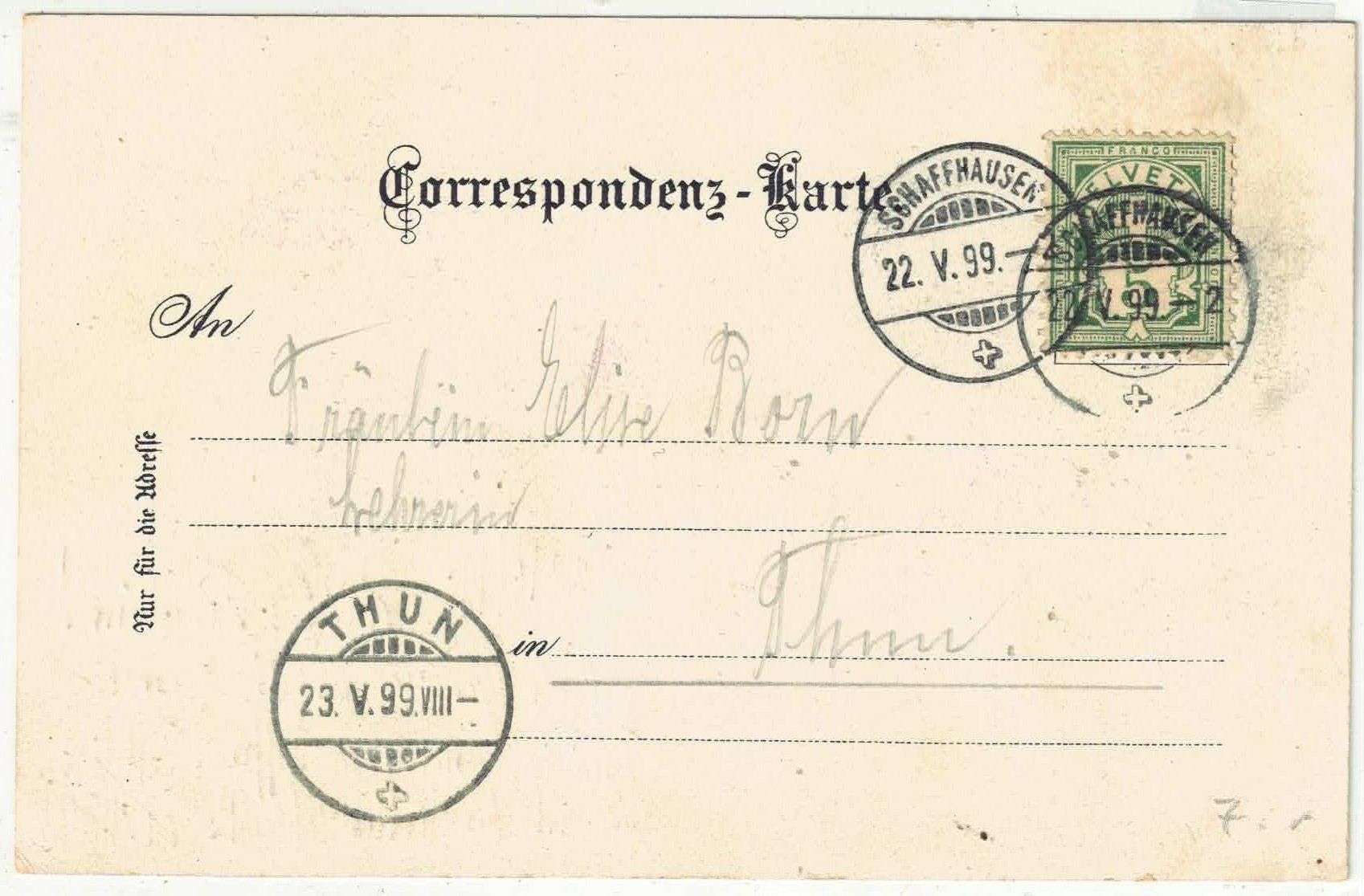 Cartes postales: Gruss vom Rheinfall - Litho 1899 – D'occasion à Ettingen par Kartenplanet 1