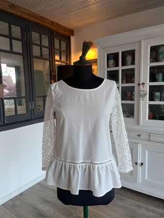 Chemisier blanc manches et dos dentelle