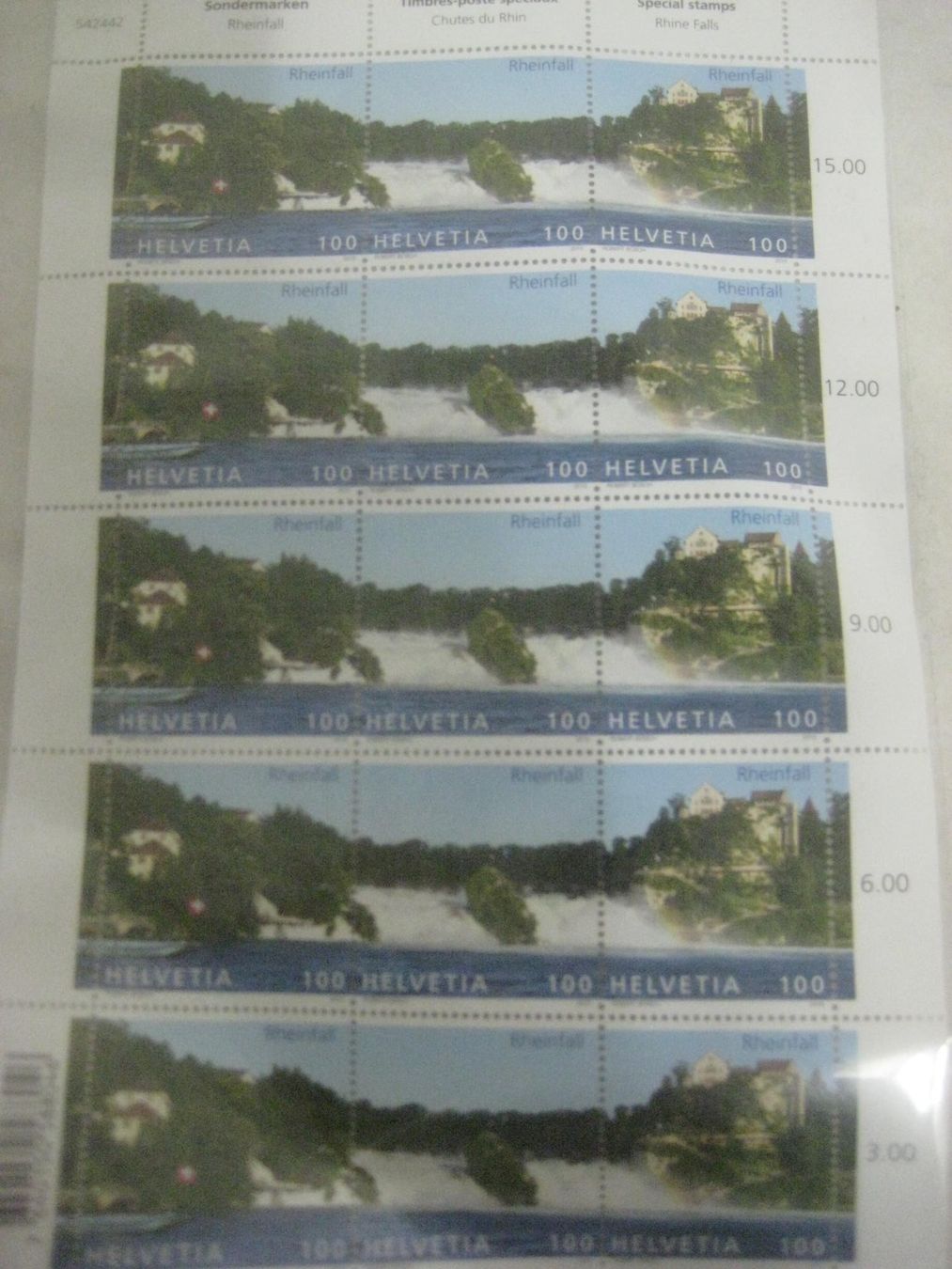 Tutti i francobolli: BRIEFMARKEN    RHEINFALL – Nuovo (secondo la descrizione) da Uster venduto da flocke1