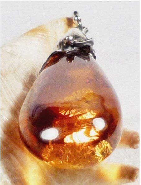 Ciondoli: Pendentif en argent avec ambre – Nuovo e nell'imballaggio originale da NYON venduto da artnetgallery 4