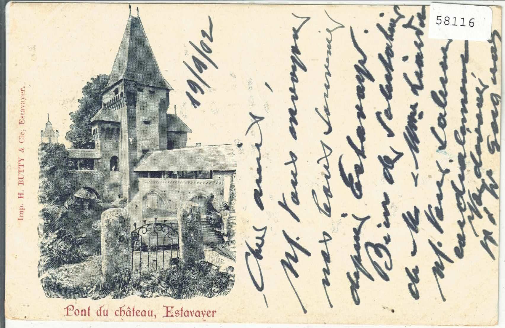 Cartoline postali: Pont du chateau - Estavayer – Usato da Ettingen venduto da Kartenplanet