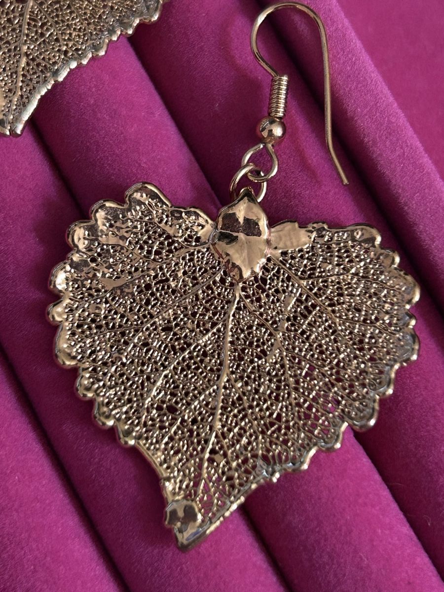 Boucles d'oreille: Leaf Earrings Gold Tone Copper  – Neuf (Voir description) à Biel/Bienne par zit_v5yc 1