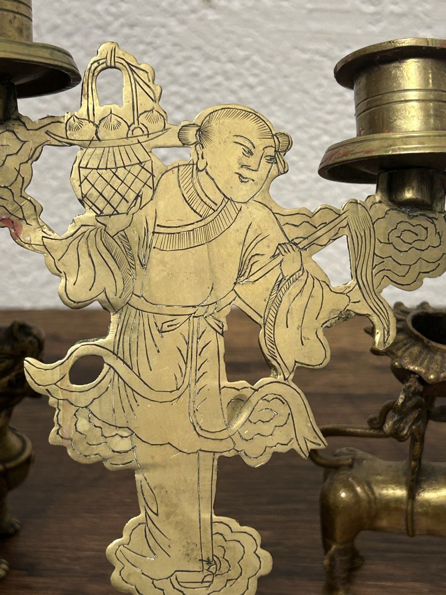 Portacandele: Vintage-Chinesische Kerzenhalter-Set – Usato da Losone venduto da del_yh97 5