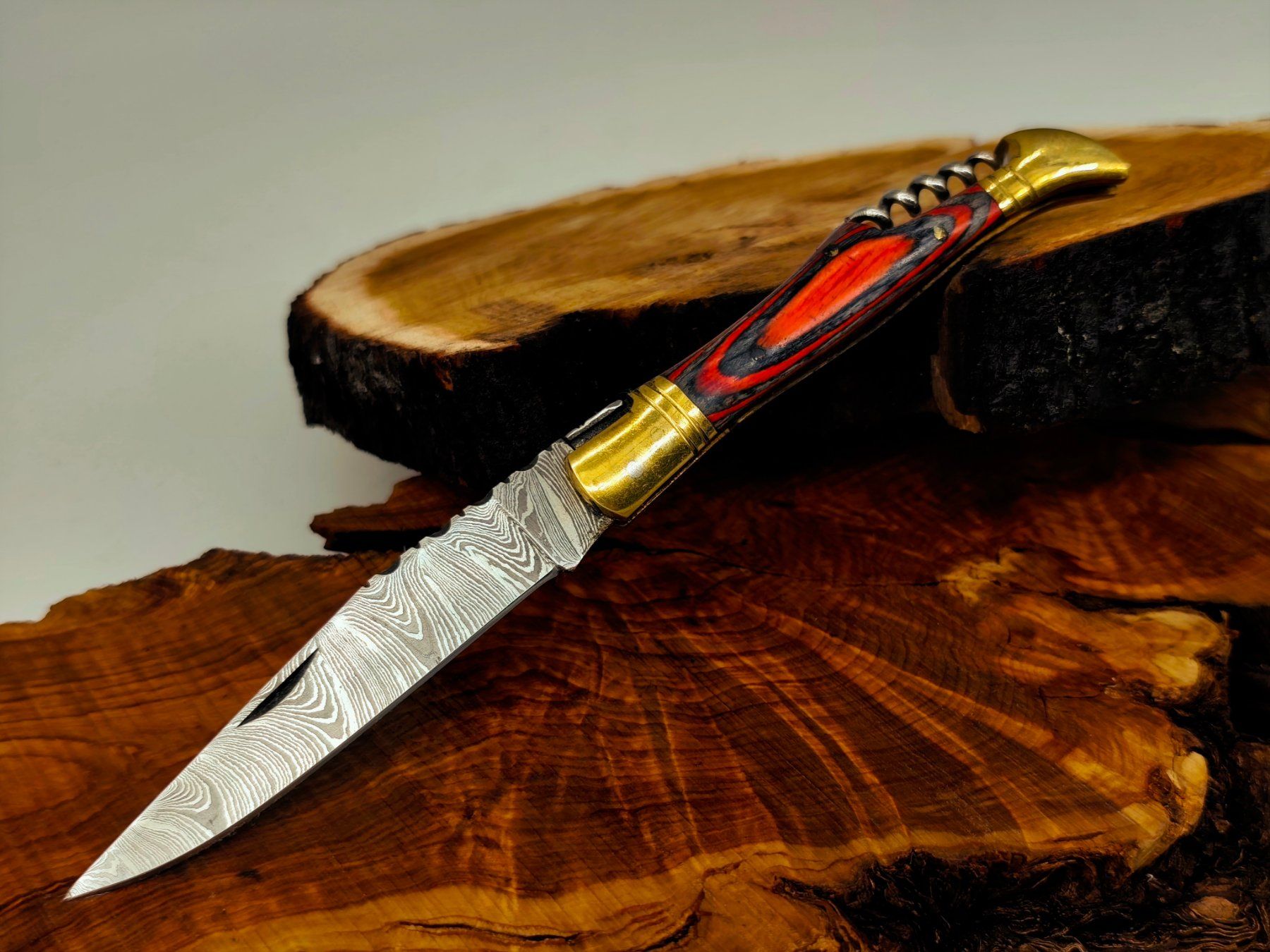 Accessori: Laguiole Damast Messer Klappmesser echtes Damastmesser – Nuovo e nell'imballaggio originale da Arlesheim venduto da Premius_1