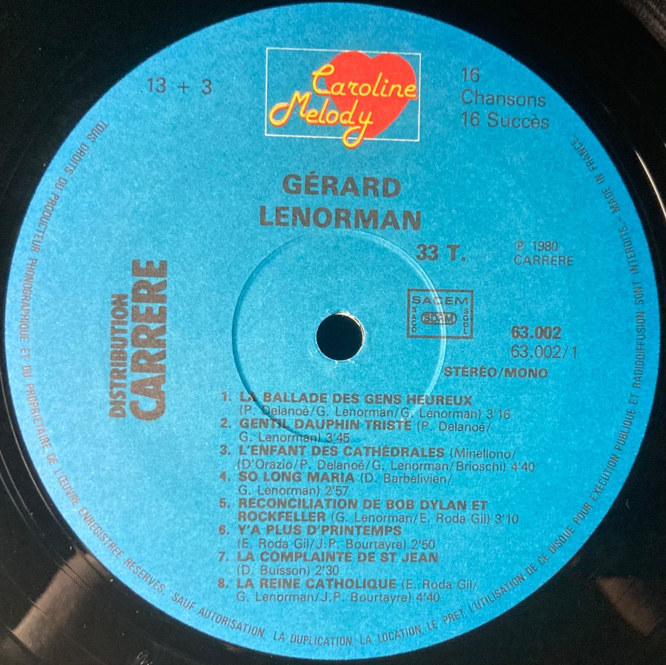 Schallplatten: GÉRARD LENORMAN - 16 CHANSONS 16 SUCCÈS – Gebraucht aus Poliez-Pittet von Newtown-Records 2
