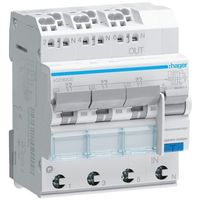 FI/LS-Schalter Hager 3P+N 6kA C 13A 30mA Typ A QuickConnect