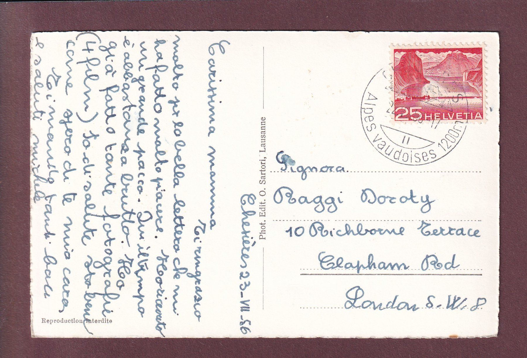 Cartoline postali: LAC DES CHAVONNES - 4 images - 1956 – Usato da Pully venduto da nicecards 1