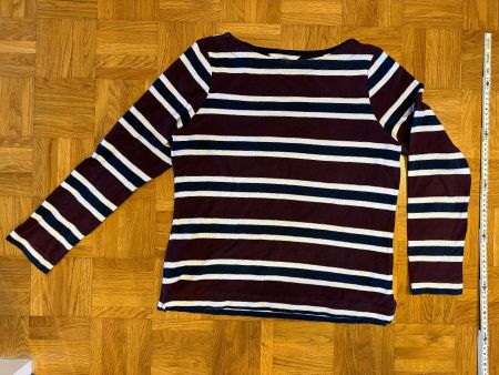 Damen Pullover gestreift dunkelrot weiss Gr. 34/36 NEU