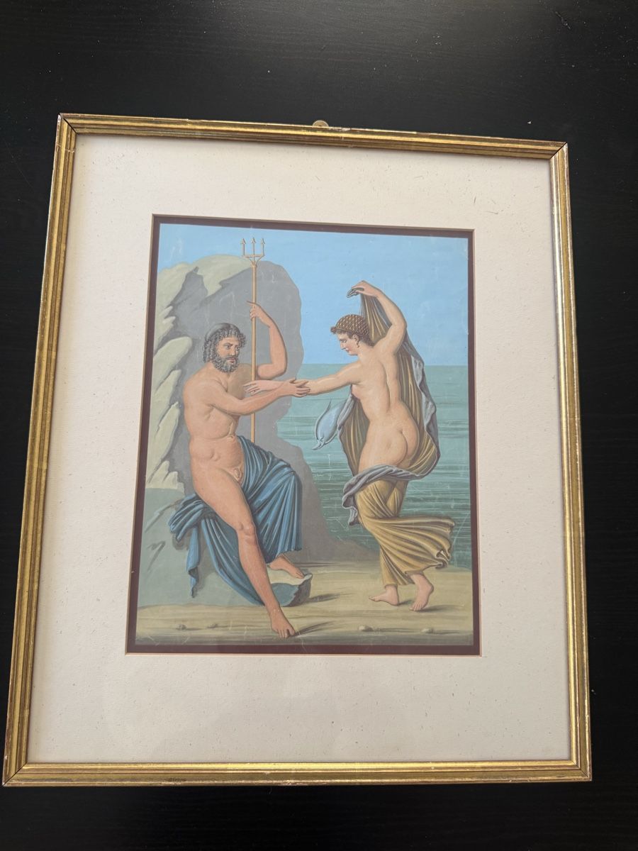Posters & Illustrations: Gemälde mit Poseidon und Amphitrite gerahmt echt Gold – D'occasion à Buchs AG par ChrizZa 1