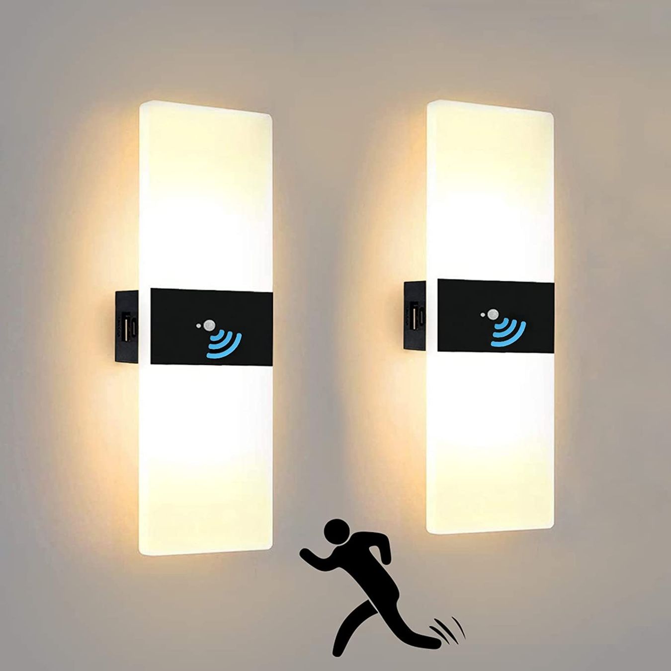 Lampade: LED Wandlampe Mit Bewegungsmelder 2 stk. – Nuovo e nell'imballaggio originale da Nuglar venduto da SaleRitter 1