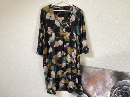 Roman Kleid, Gr. 14 ca. L Ginkgo-Muster, Top!