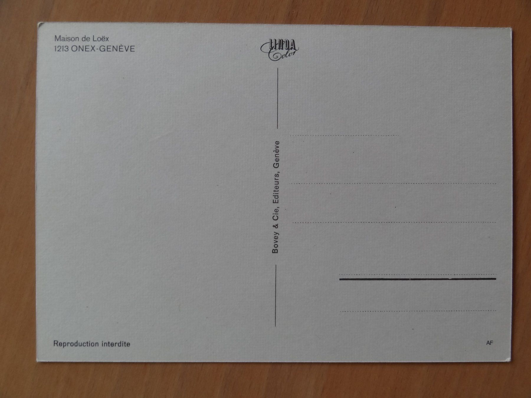 Ansichtskarten: Onex - Genève - Maison de Loëx – Gebraucht aus St Léonard von Riglin 1