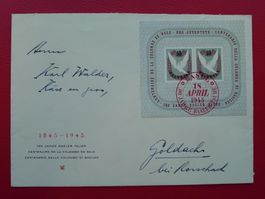 1945: W23 Baslertaube-Block auf Brief, Kat: 150.-+ günstig.