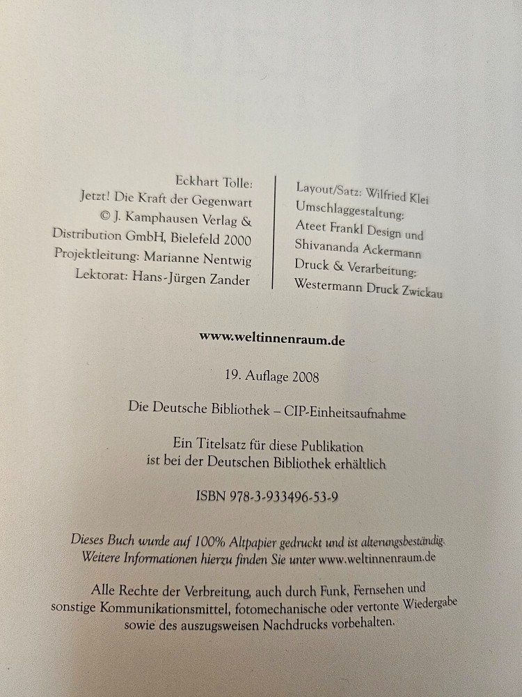 Libri: Jetzt von Eckhart Tolle – Usato da Volketswil venduto da Walest 2