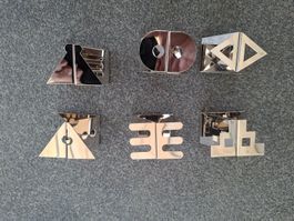 Set 6 Servietten-Ringe, Metall glänzend