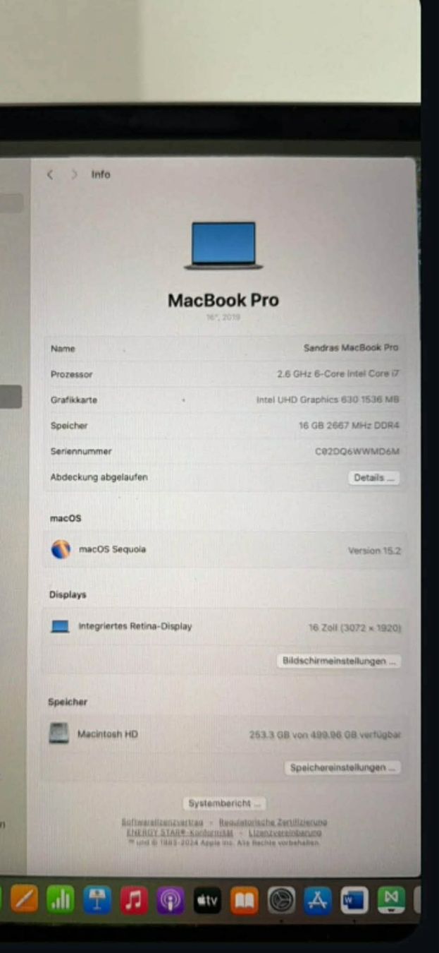Apple Notebook: Macbook Pro 16 (2019) – Usato da Niederhelfenschwil venduto da whitestone_H 5